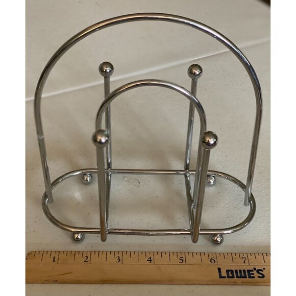 Chrome Napkin Holder Kitchen Table Setting Silver Metal Wire Napkin Storage - Picture 4 of 6